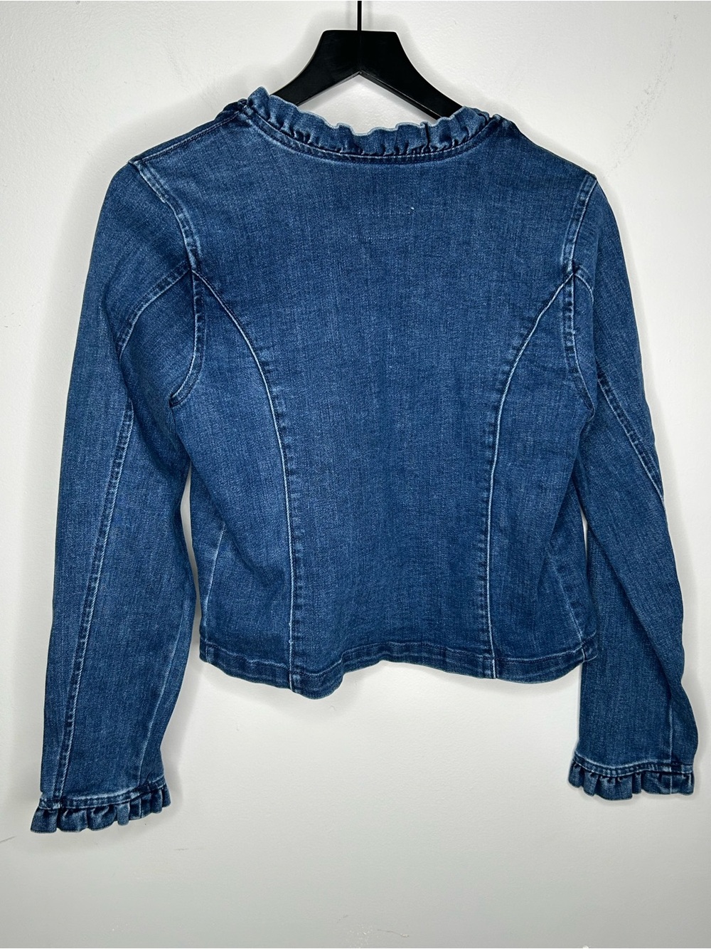 Draper James Ruffle Denim Jacket Size M - Picture 2 of 7